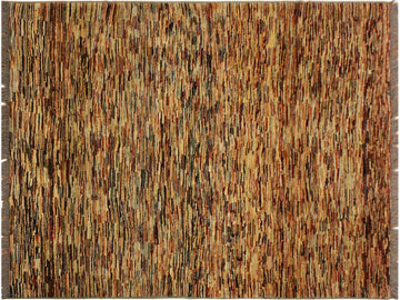 Shabby Chic Gabbeh Gussie Beige/Blue Wool Rug - 4'3'' x 5'3''